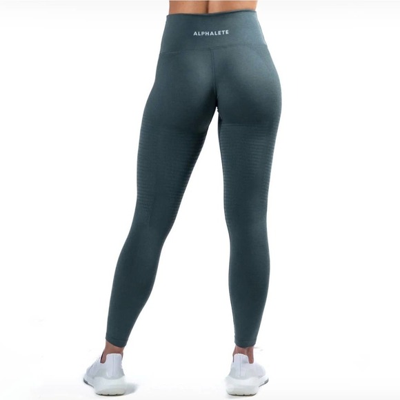 Alphalete Halo Leggings S Dusty Teal High Waist‎ Workout Compression - Picture 15 of 15